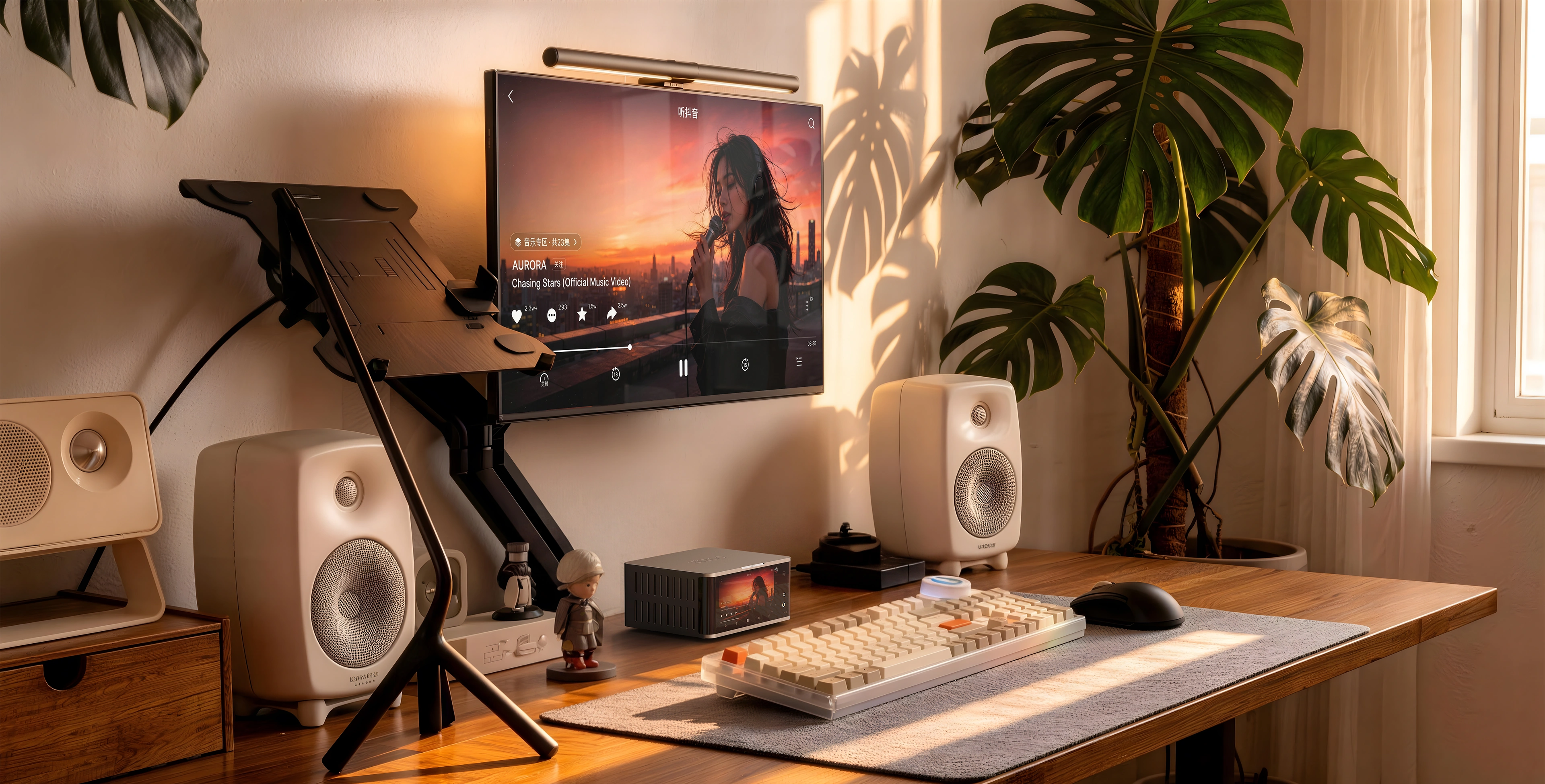 AIO70 in a warm desktop listening space