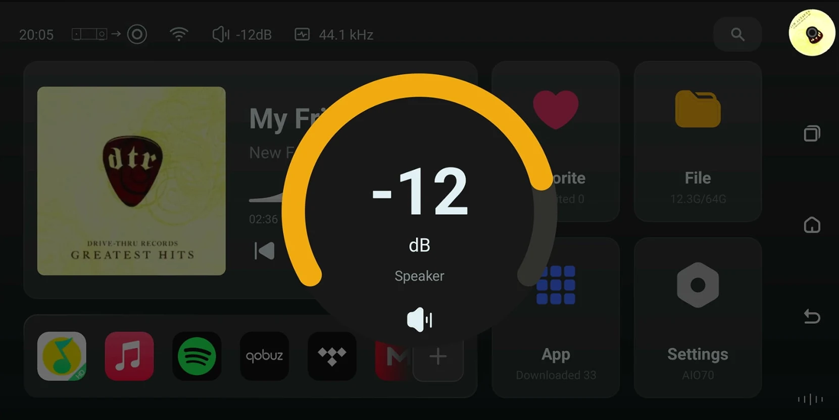 PureOS hardware volume control overlay